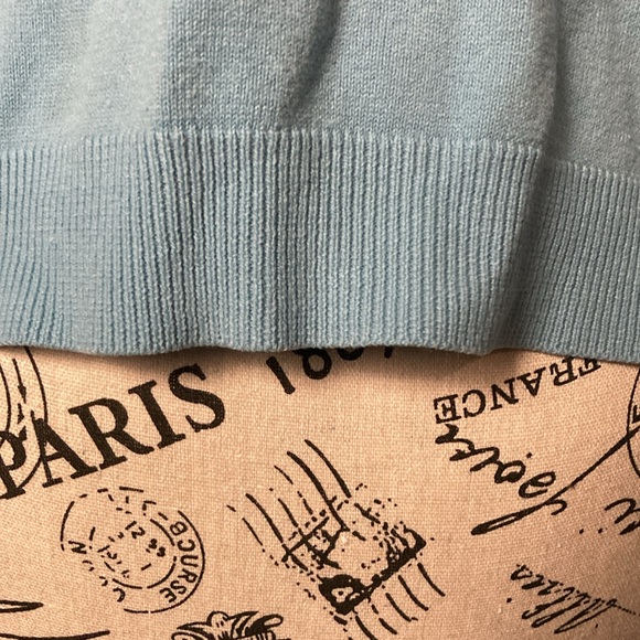 Draper’s and Damon’s Petite Chenille Quarter-zip Sweater ~ Size PXL ~ Baby Blue - Picture 5 of 7